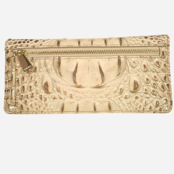 Brahmin Grey Croc-Embossed Ady Wallet with Gold Accent - Picture 5 of 9